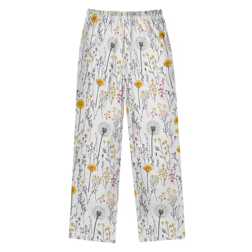 Country Wildflowers Boys Pants for Kids Jogger Pants with Pockets S2