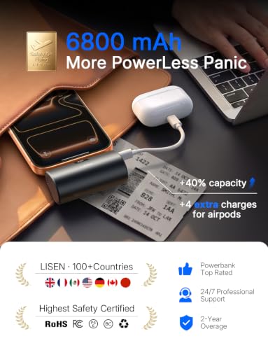 6800mAh 22.5W Lisen USB-C Capsule Mini Portable Charger - image 6