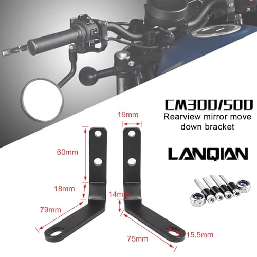 Rebel 500/300 2017-2026 Handlebar Rear View Side Mirror Bracket by LANQIAN - Used condition - Image 2