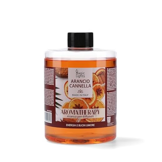 Magic Lights Arancio Cannella Ricarica DIFFUSORI, Arancione, 500 ML