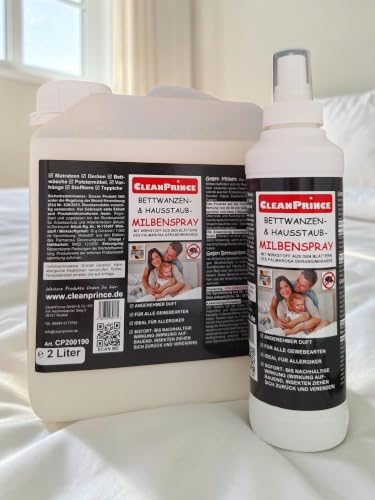 CleanPrince 2,25 Liter Anti-Milben-Spray: Ungeziefer im Bett Milbenspray Bettwanzen Milbenex Milbenentferner Matratzen Reiniger Milbenmittel