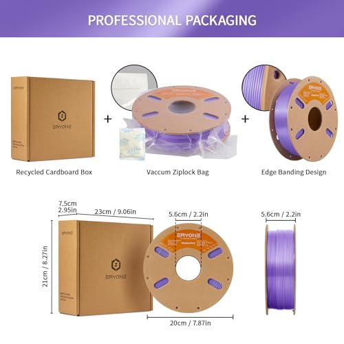 Image of ERYONE PLA Filament 3D Printer PLA Filament 1.75mm + /- 0.03mm, PLA Filament 1KG Cardboard Spool(2.2LBS), Lavender