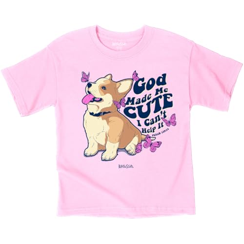 God Made Me Cute I Can't Help It Psalm 139:14 Pink Cotton Children's T-Shirt