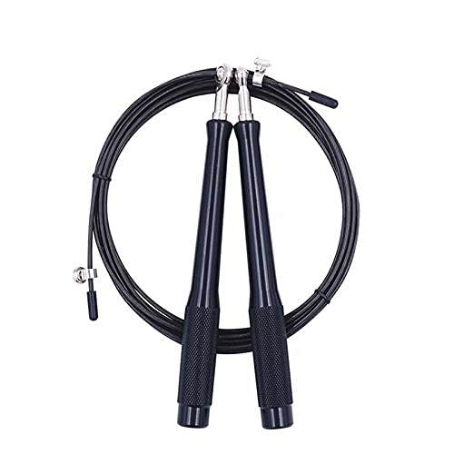 Skakanka 9,8 stóp regulowana skakanka 2 łożysko wysokiej prędkości skakanka, z torbą do boksu (Color : Black)