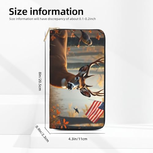 Rustic Brown Deer-A Print Wallet Women, Leather Bifold Multi Card Wallet, Long Purse Women's Wallets2