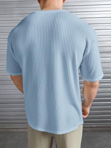 Image of Streetwear Dot Waffle Popcorn Round Neck Cotton Tshirt for Men