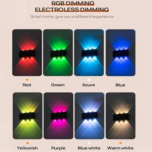 Lámpara de Pared Interior contra la Fatiga Visual Aplique LED RGB Regulable con Control Táctil 3
