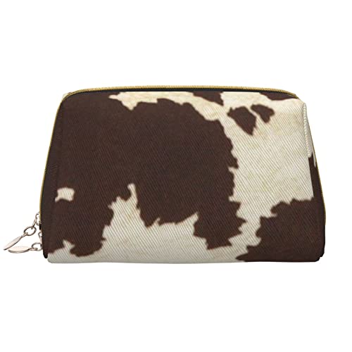 Trousse de maquillage motif vache en cuir, le cadeau idéal pour fille