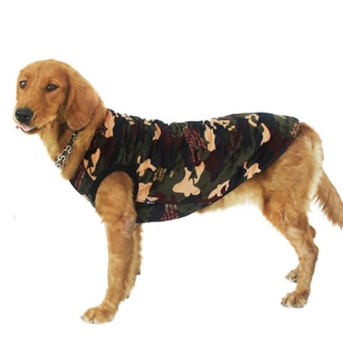 world resilience 犬服 ドッグウェア ペット服 可愛い ベスト 暖かい 防寒 シンプル 小型犬 中型犬 (迷彩グリーン, XL)