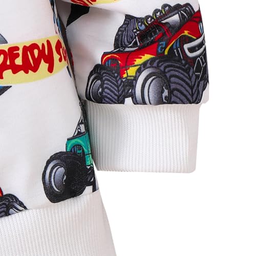 Toddler Boys Clothes-Sports Car Graphic Print Round Neck Sweatshirt-Little Boy Fall Long Sleeve Top Size(3~7 years)3