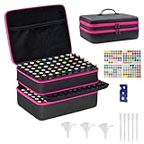 GZWENHAN Essential Oil Storage Box, Hard Shell Case for 1-15ml Bottles, Black and Purple (127, pink)