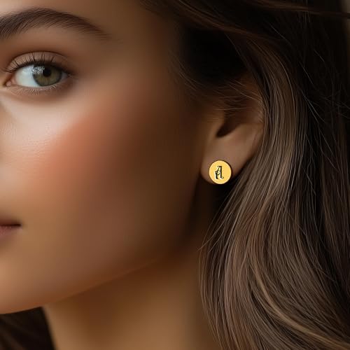 Boucles d'oreilles lettre gothique initiales de nom personnalisées - 2