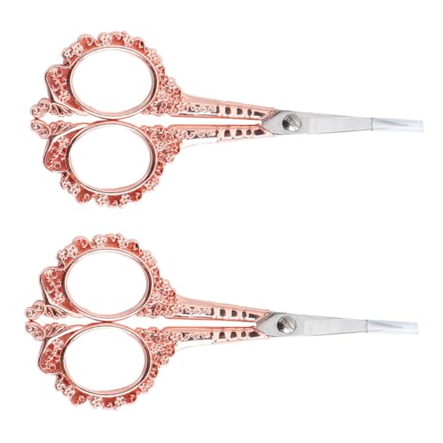 FRCOLOR 2個 梅の花爪切り ヴィンテージはさみ ゲルランプ ハサミ ネイル集塵機 nail clipper マニ ネイルアートツール 足の爪カッター ステンレス鋼 Golden