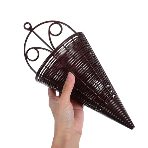 INOOMP Rattan Decorative Hanging Wall Basket Set Lightweight Cone Shaped Woven Planters for Balcony Garden and Home Storage Rustic Style Hanging Storage Basket for Flowers and Green Plants by INOOMP - Used condition - Image 8
