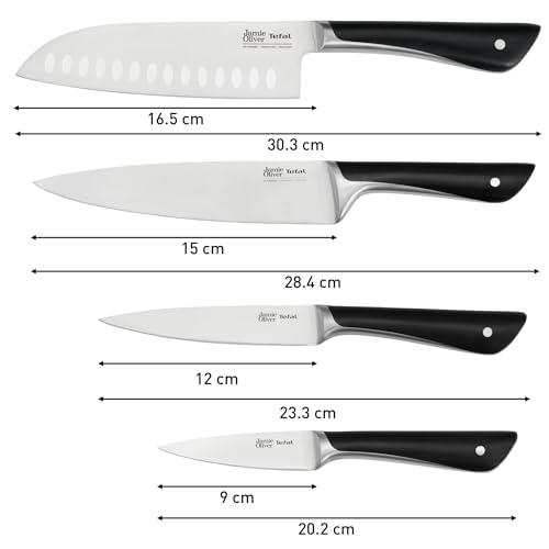 Tefal-Jamie-Oliver-Kitchen-Knives-Set-4-Pieces-The-Kitchen-Set-German-Stainless-Steel-K267S456-Black