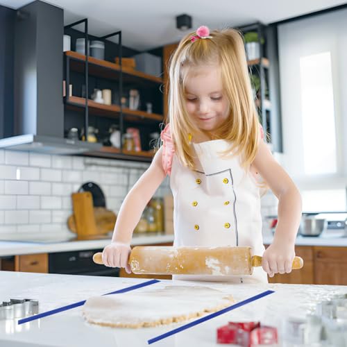 Lwuey Silicone Measuring Dough Strips, Dough Thickness Guides Non Stick Baking Strip Professional Leveler Sticks Pastry Rolling Pin Ruler Guide Noodle Fondant Biscuit Cookie Kitchen Restaurant 6PCS - Thumbnail 3