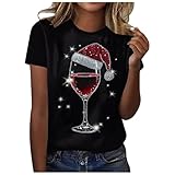 [yueewhu] クリスマス tシャツ レディース 半袖 かわいい クリスマス 衣装 プリント 個性 おしゃれ トップス ラウンドネック 人気 面白い 仮装 カットソー ゆったり おもしろtシャツ クリスマス コスプレ 大人 夏服