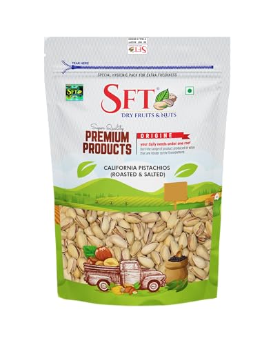 Image of SFT Premium Californian Roasted & Salted Pistachios 500g | Pista Dry Fruit | Rich In Protein, Phosphorus | Dietary Fibre, Premium Nuts & Dry Fruits | Shelled Nuts, Crunchy | Delicious Healthy Snack