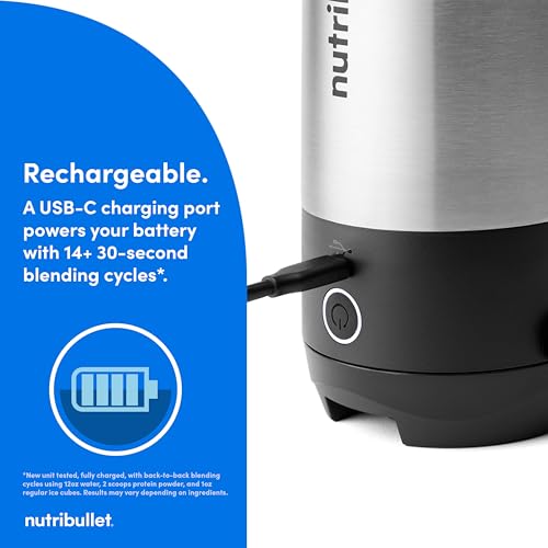 nutribullet Flip Portable Blender with Insulated Cup, Cordless, Brushed Stainless, NBPB50350SS - image 9