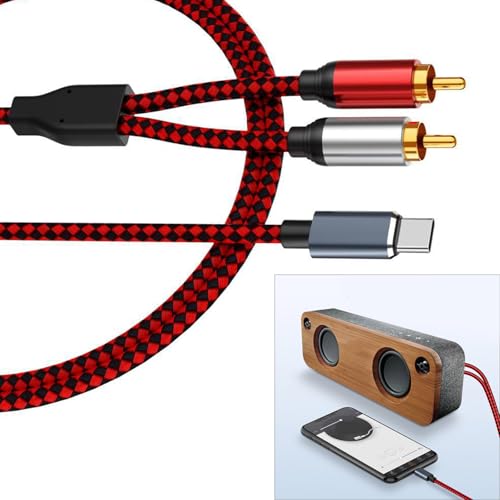 Cable USB C a 2RCA macho para conectar tu móvil tipo C a amplificador de sonido y cine en casa 2