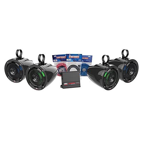MTX UNI-2-ADDON UTV Audio Kit w/Amplifier+(4) 6.5" Roll Cage Speakers