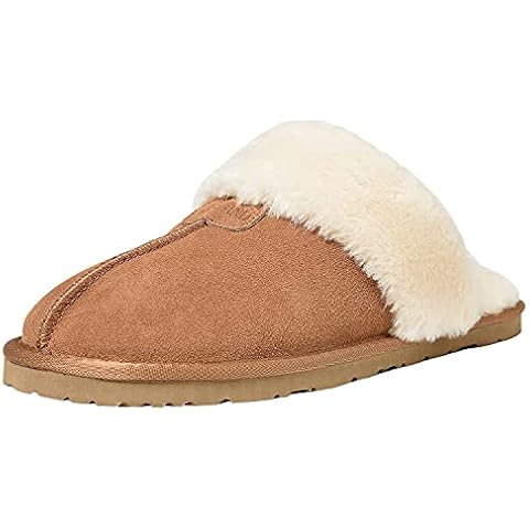 AUSLAND Men's Cozy Slippers with Plush Warm 8.5/9US 9624 Chestnut 42/43EU Cover