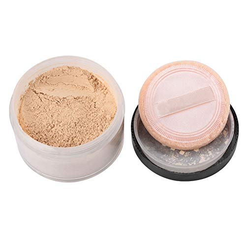 Polvo suelto de maquillaje, polvo de fijación, polvo de textura, polvo facial, resistente al agua, polvo de fijación ligero, polvo de(02#Natural color) Cover
