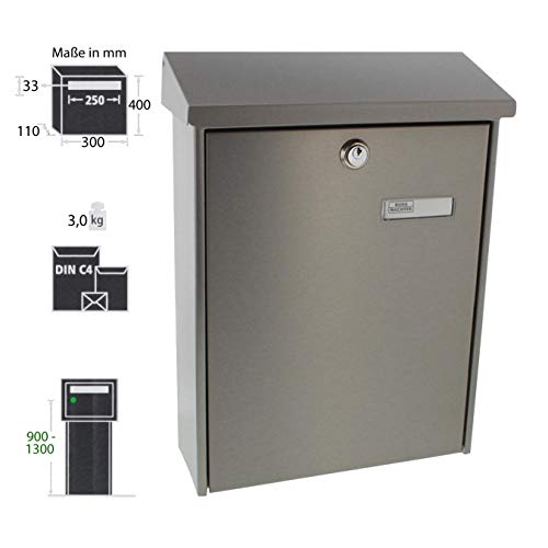 Burg-Wächter 39670 Oslo 3767 Ni Brievenbus Brievenbus. Roestvrij Staal - Afbeelding 6