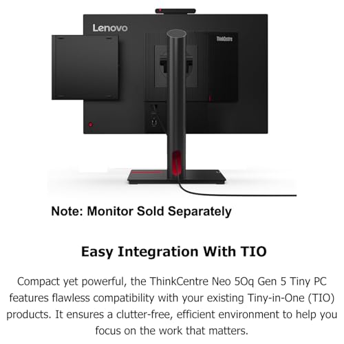 Image of Lenovo ThinkCentre neo 50q Gen 5 Business Mini Desktop PC, Intel 12-Core 5 210H, 8GB DDR5 RAM, 512GB SSD, WiFi 6E, Dual Display HDMI DisplayPort, Windows 11 Pro, 1L Tiny Form Factor