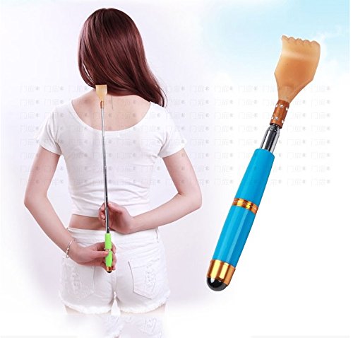 Image of Alexvyan Small Adjustable Portable Extendable Back Scratcher, Metal Stainless Steel Telescoping Itching Stick Tool (Pack of 1 - MagnetItching)