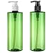 Yalbdopo Lot de 2 flacons vides de 500 ML en Plastique pour Lotion crème, crème et shampooing, Gel Douche, récipient de Rangement pour flacons de Liquide (Vert)