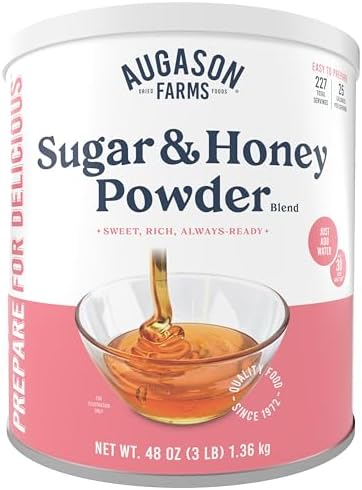 Augason Farms Sugar and Honey Powder Mix Can