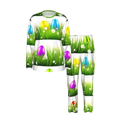 Pyjama homme imprimé œuf de Pâques coloré taille S à 3XL