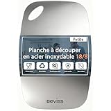 BEVISS Planche à Découper Double Face en Acier Inoxydable 18/8 100% Pur 29,2 x 20,3 cm Lavable au Lave vaisselle pour Viande Légumes Fruits et Pain