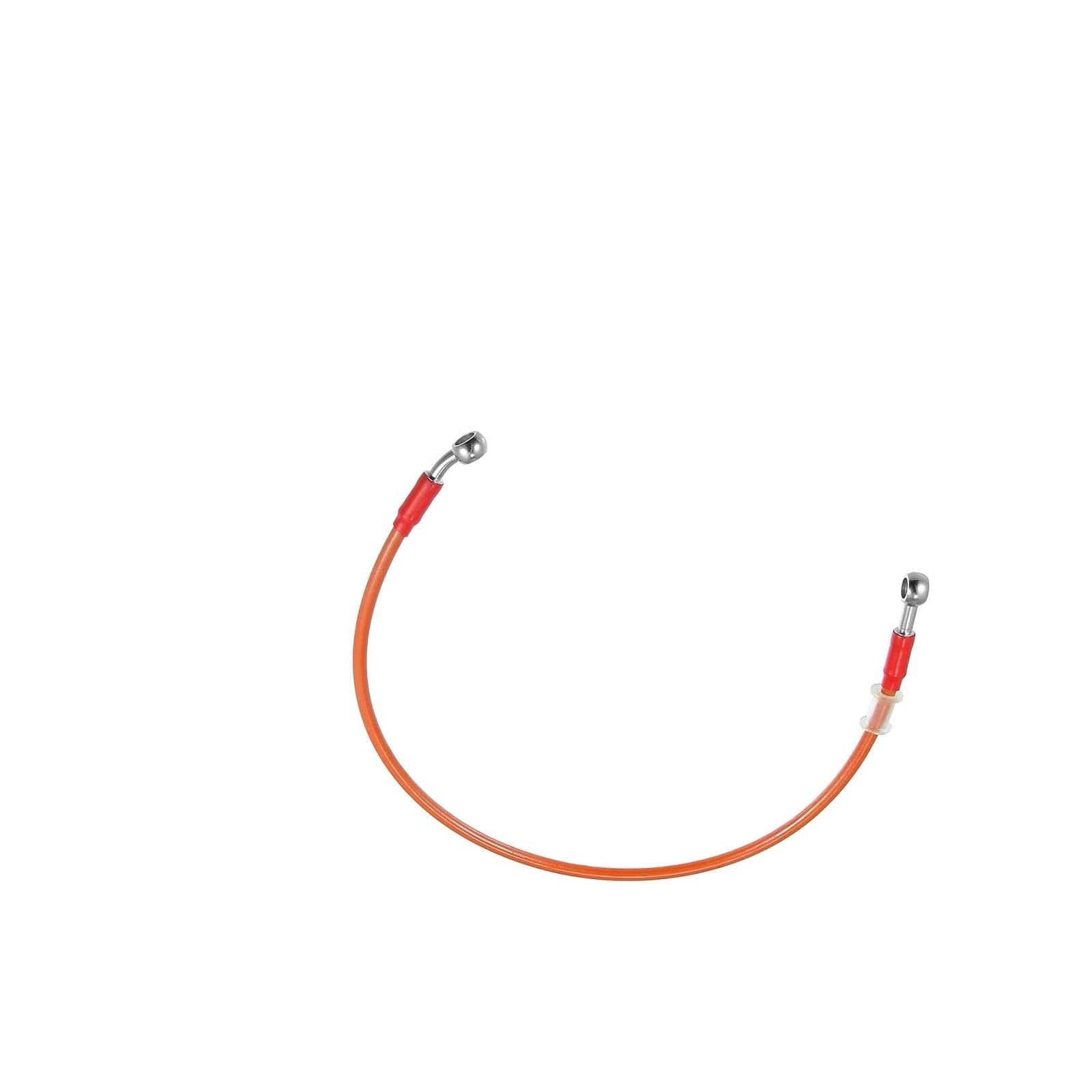 Ksxzw Orange Motorbike Part Motorcycle Hydraulic Brake Line Oil Hose Pipe Stainless Steel Braided Cable Length 60Cm 28° 0° 10Mm Inner Diameter