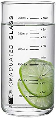 Glass Measuring Cup 10 Oz For Milk,Juice,Milkshake, vegetable, coffee, salad, ice cream (Black)