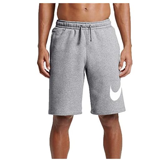 Nike Men's Sportwear Club Shorts, Dark Grey Heather/White, Large