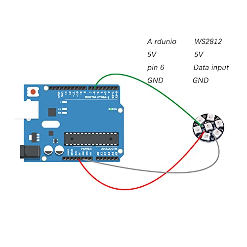 Image of 7 X WS2812B RGB LED Ring 7 Bits WS2812 5050 Lamp Light with Integrated Drivers, Full Color, Individually Addressable for Arduino ESP8266 Raspberry Pi ESP32 (Pack of 5pcs)