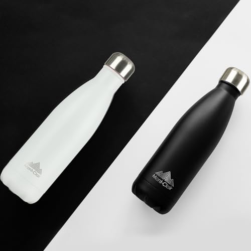 Image of Mont-Clair Stainless Steel Water Bottle, Vacuum insulated - BPA Free, 12h Hot & 24h Cold Drinks, Metal Water Bottle 25 oz Leakproof, Ideal for Adult, Kids, Running - Black