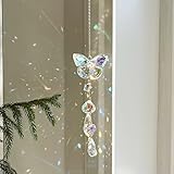 Butterfly Crystal Sun Catcher Window Hanging Decoration Garden Rainbow Maker for Home Car Decoration