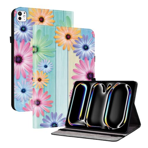 Protection iPad Pro 11 M5 2025 étui cuir tournesol rabat support tablette