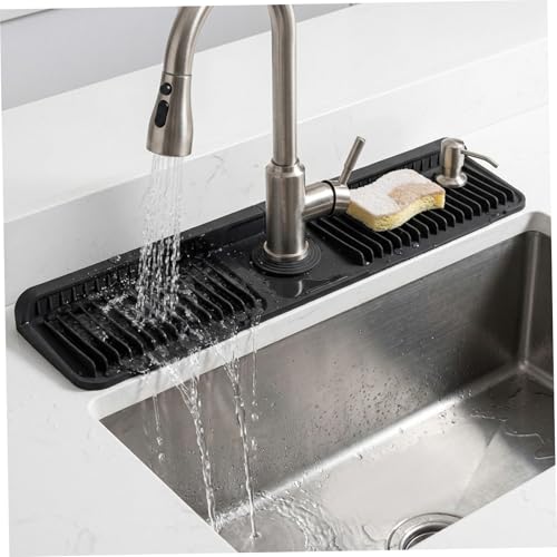 Protector contra salpicaduras de agua para fregadero con pendiente de drenaje de 24'' 6