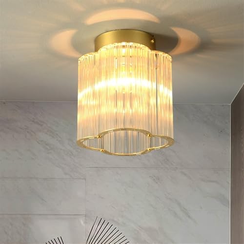 Plafón de techo E27 moderno con cristal pequeño para pasillo y entrada 4