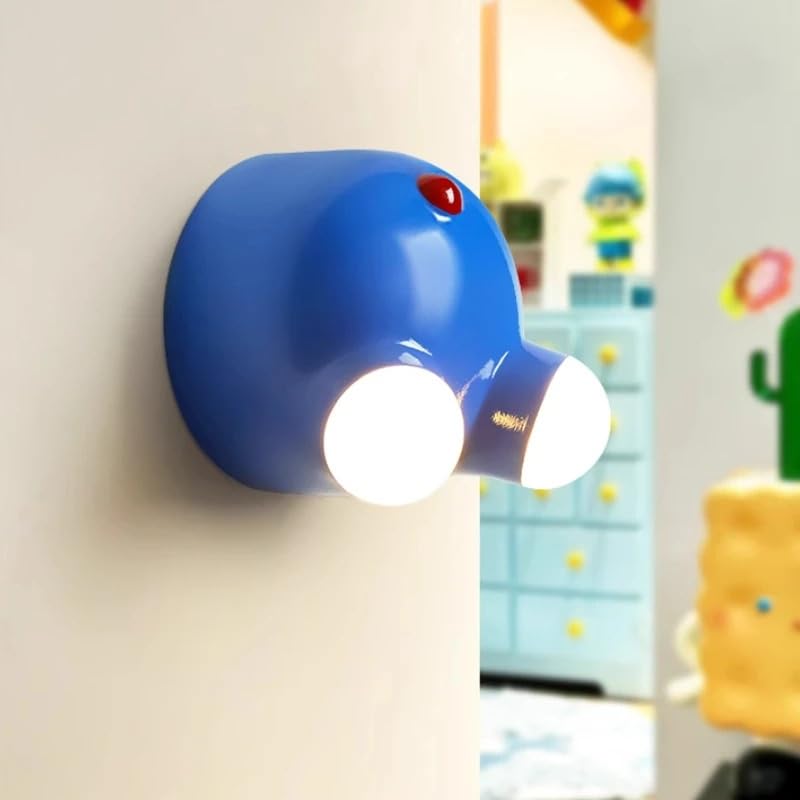 Lampa ścienna do pokoju dziecięcego w stylu kreskówkowym z oświetleniem LED dla chłopców i dziewcząt, idealna do korytarza lub przejścia (niebieska)