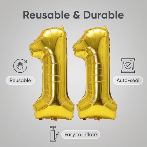 Image of YPSelected 32 Inch Large Foil Helium Number Balloon Birthday Wedding Party 0-9 (Gold, 1)