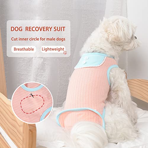 Image of Dog Surgery Recovery Suit After Spay Pet Shirt Dog Abdominal Wounds Anxiety Vest Calming Shirt Female Dogs Spay Suit Surgical Recovery Post Surgery (DRS02-Beige-2XL)