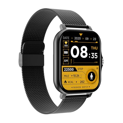 Image of Nervfit Astra GT Smart Watch for Men & Women | 1.69 inch HD Display, BT Calling, Fitness Tracker, Heart Rate & BP Monitor, Music & Camera Control, Trendy Straps (Astra Black)