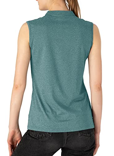 Rdruko Women's Golf Polo Sleeveless Lightweight Quick Dry Workout Tank Tops(Blackish Green, Us Xs) #TOP2