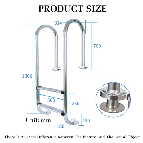 Escalera para piscina de acero inoxidable 2 pasos miniatura 2