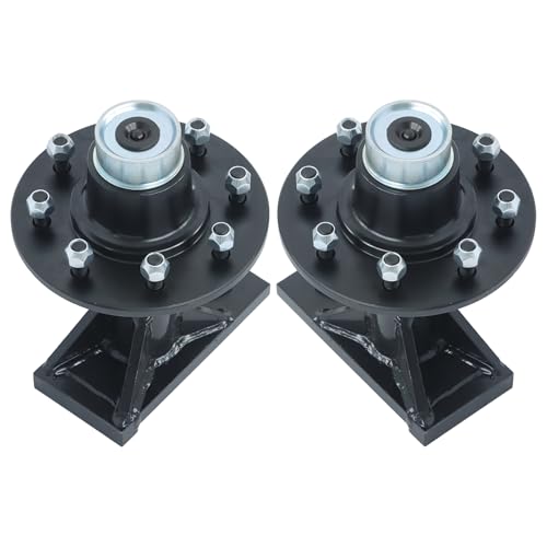 Thomletha 2-Pack 8 Lug 6.5 Shipping Container Wheels and Bolt-On Spindle Kit Without Handle - Pre-Assembled Fast Bolt-On Wheels for Shipping Container